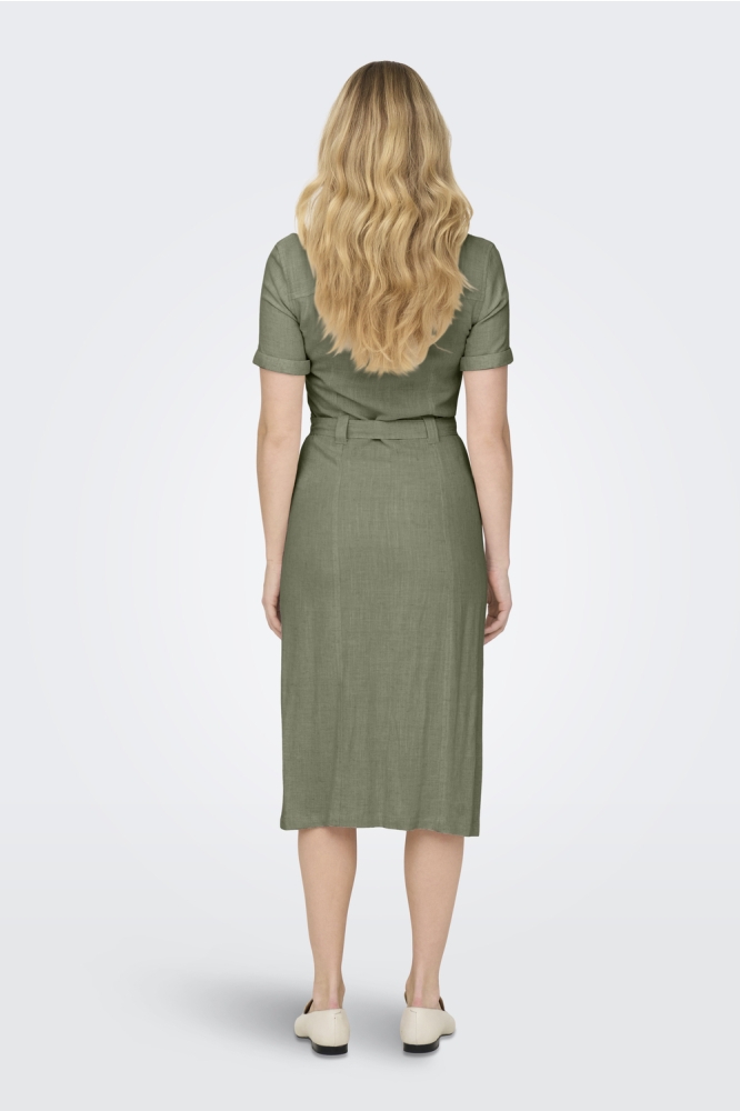 ONLSIESTA SS LINEN BL SHIRT DRESS P 15347210 Deep Lichen Green